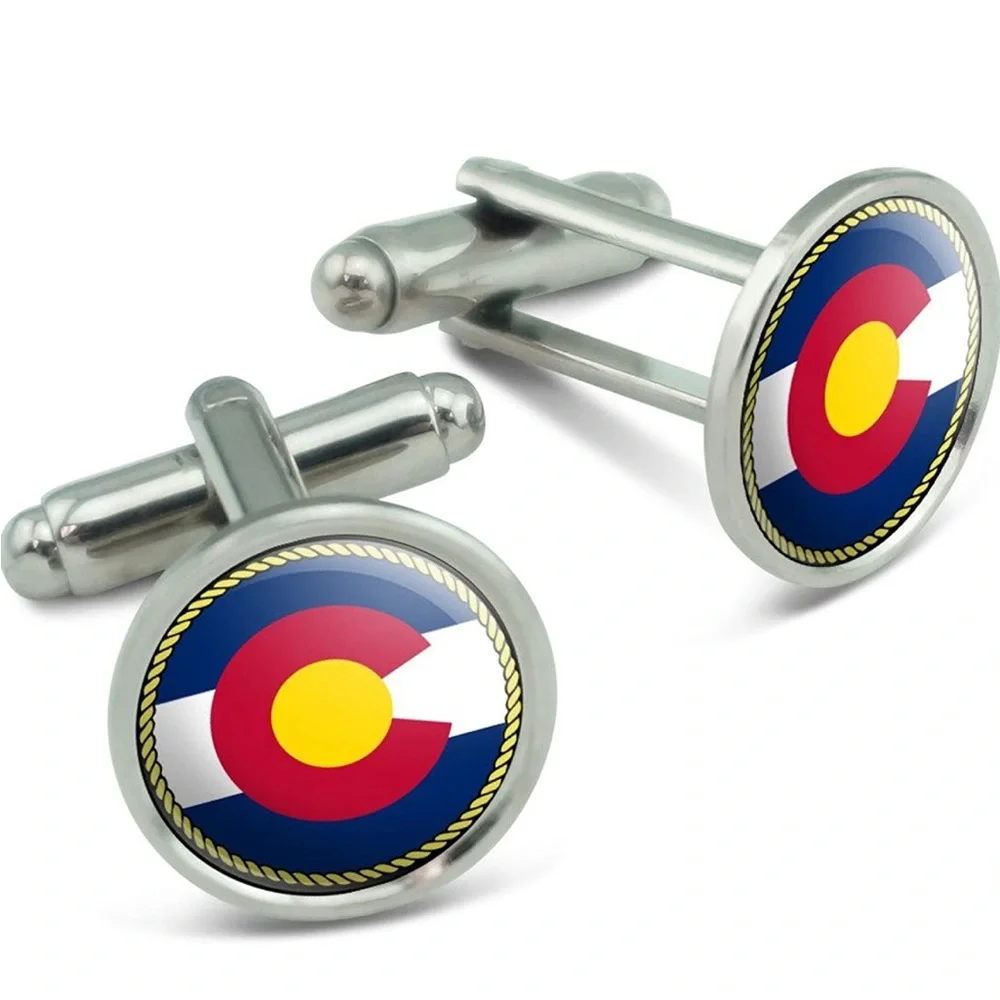 Made On Terra Colorado State Flag Men's Cufflinks OS